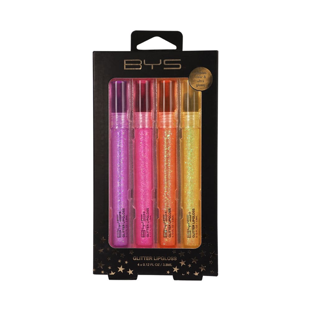 BYS Glitter Lipgloss Set 4pc Cosmetic Capital