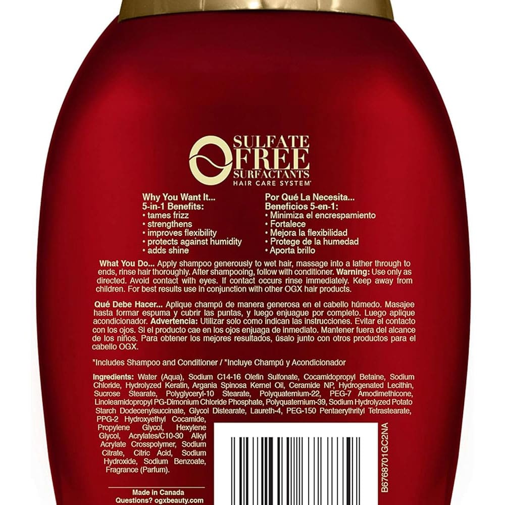 OGX Frizz Free + Keratin Smoothing Oil Shampoo 385ml