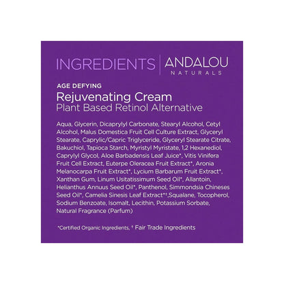 Andalou Naturals Age Defying Rejuvenating Plant Based Retinol Alternative Cream 50g