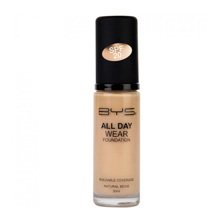 BYS All Day Wear Foundation SPF20 Natural Beige 30ml