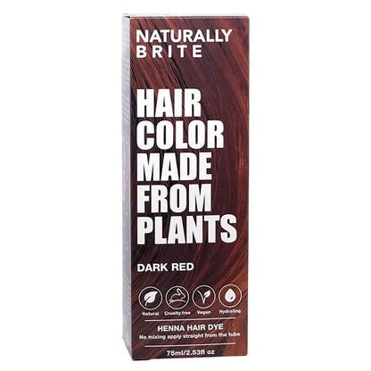 Naturally Brite Henna Hair Dye Dark Red 75ml