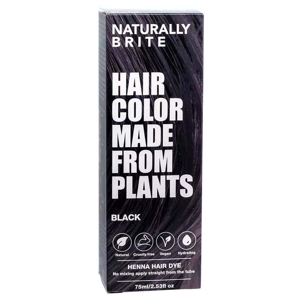 3x Naturally Brite Henna Hair Dye Black 75ml