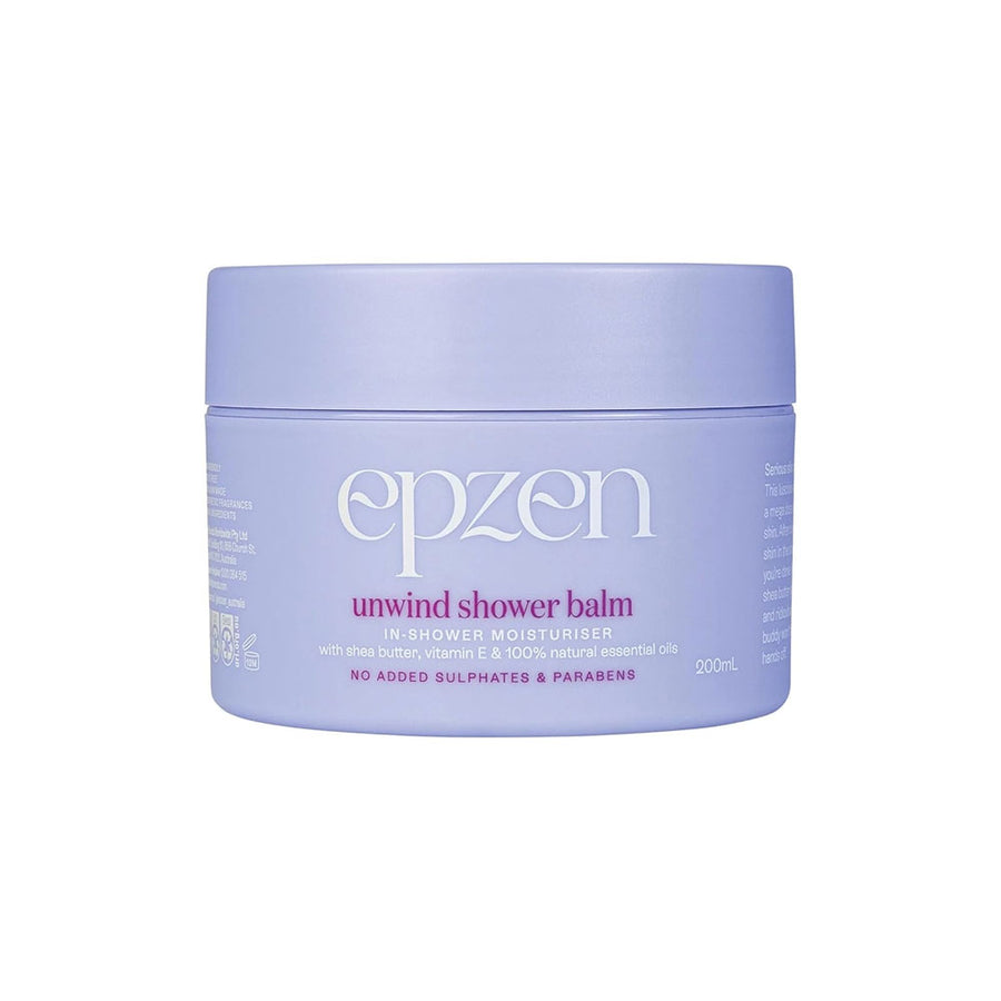 Epzen Shower Balm Unwind In Shower Moisturiser With Shea Butter, Vitamin E & 100% Natural Essential Oils 200ml