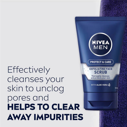 Nivea Men Exfoliating Face Scrub Protect & Care With Aloe Vera 75ml