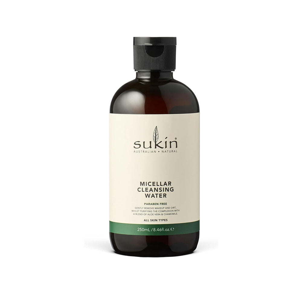 Sukin Micellar Cleansing Water bottle on a white background