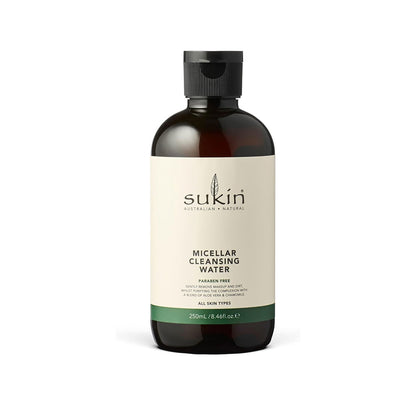 Sukin Micellar Cleansing Water bottle on a white background