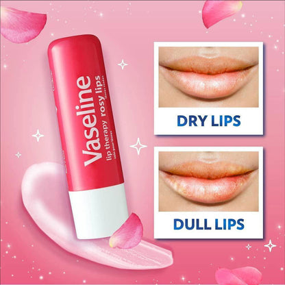 Vaseline Lip Therapy Rosy Lips With Petroleum Jelly 4.8g