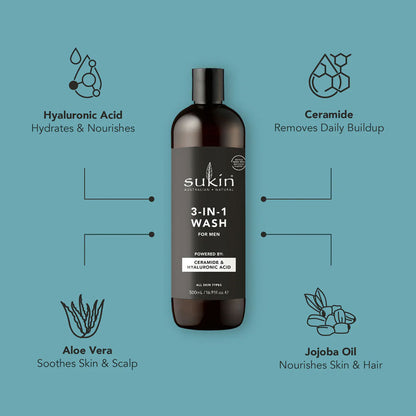 Sukin For Men 3-In-1 Wash Sport 500ml