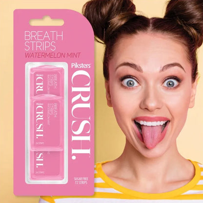 Piksters Breath Strips Crush Watermelon Mint Sugar Free 24x3pk - Short Dated Clearance