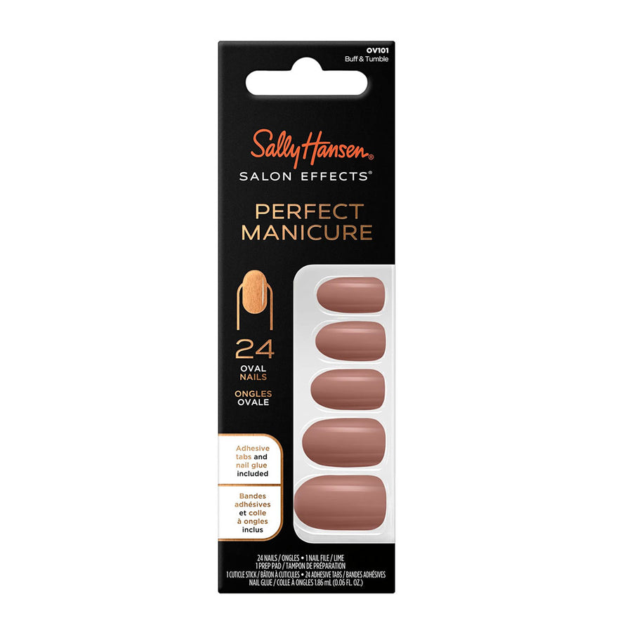 Sally Hansen False Nails Perfect Manicure Buff & Tumble 24 Oval Nails
