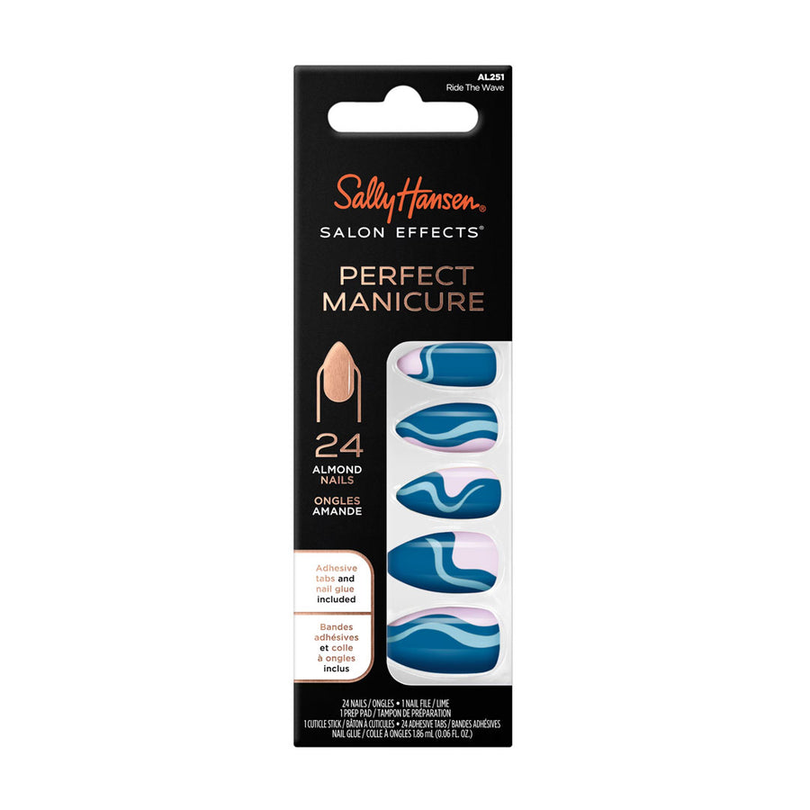 Sally Hansen False Nails Perfect Manicure Ride The Wave 24 Almond Nails