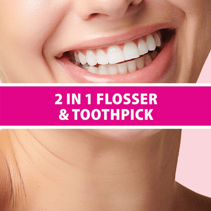 Piksters Twin Floss Picks Supa Grip Watermelon Flavour 20pk