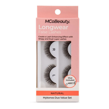 MCoBeauty Longwear False Lashes Natural Mykonos Duo Value Set