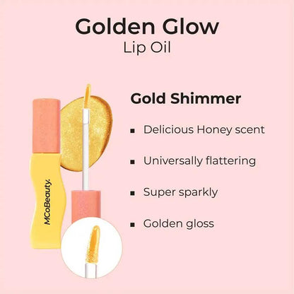 MCoBeauty Golden Glow Lip Oil Gold Shimmer 17ml