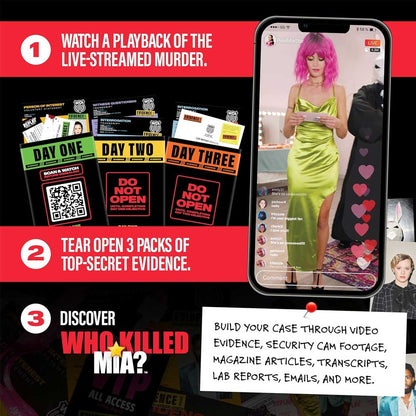 Who Killed Mia Murder Mystery Game 1+ Players Ages 17+