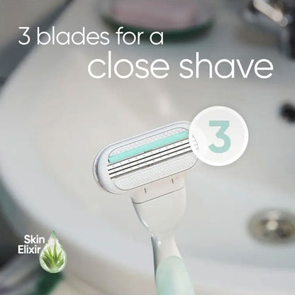 Gillette Venus 3 Blade Razor Smooth Sensitive Includes Handle + 2 Cartridge