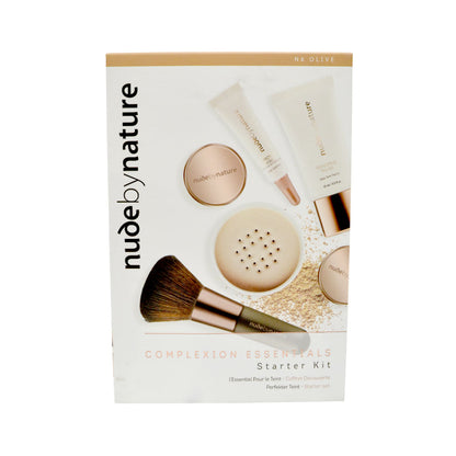 Nude by Nature complexion essentials starter kit packaging on a white background
