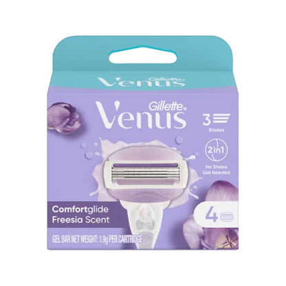Gillette Venus Comfort Glide Freesia Scent 3 Blade 4pk