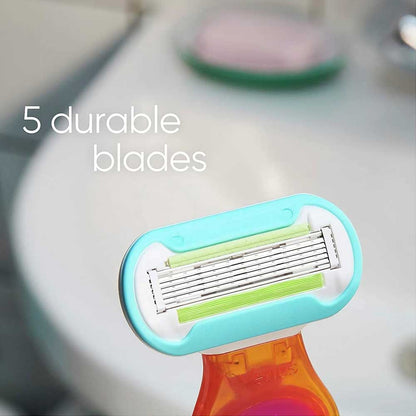 Gillette Venus 5 Blade Razor Snap Extra Smooth Includes Mini Handle And Travel Case