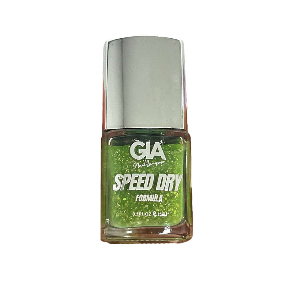 GIA Nail Polish Speed Dry Formula Mix4 007 Glitter Green 15ml