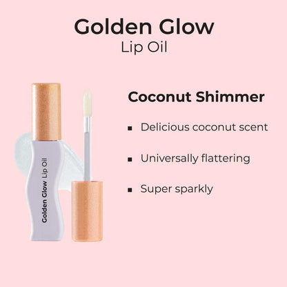 MCoBeauty Golden Glow Lip Oil Coconut Cream Shimmer 17ml