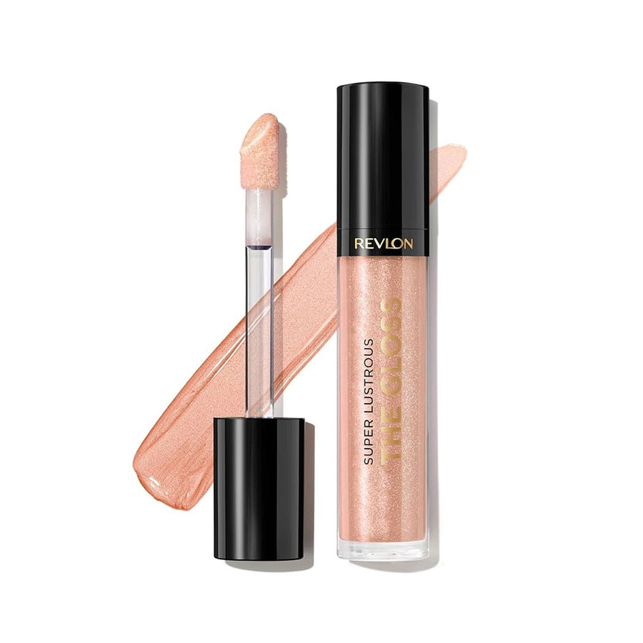 Revlon Super Lustrous lip gloss with applicator on a white background