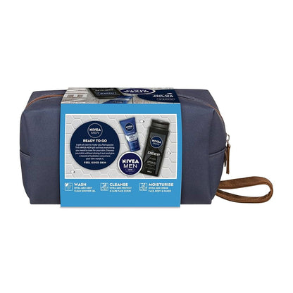 Nivea Men Gift Bag Ready To Go Scrub 75ml,Creme 150ml & Shower Gel 500ml