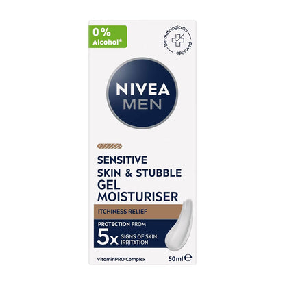 Nivea Men Skin & Stubble Gel Moisturiser Sensitive 50ml