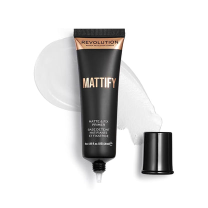 Revolution Mattify Matte & Fix Primer tube on a white background