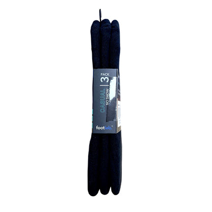 Footlab Black Casual No Show Cotton Rich Socks Mens Size 11-14 3pk