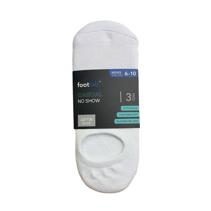 Footlab White Casual No Show Socks Mens Size 6-10 3pk