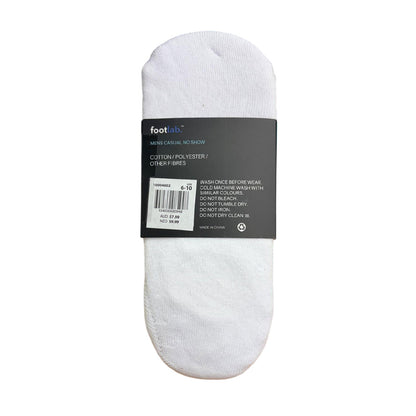 Footlab White Casual No Show Socks Mens Size 6-10 3pk
