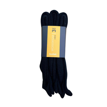 Footlab Black Workwear Crew Socks Mens Size 6-10 3pk