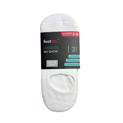 Footlab Casual No Show Socks Womens Size 5-8 3pk