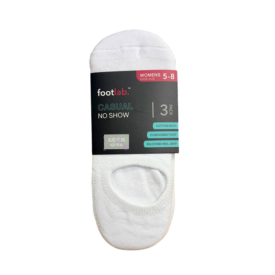 Footlab Casual No Show Socks Womens Size 5-8 3pk