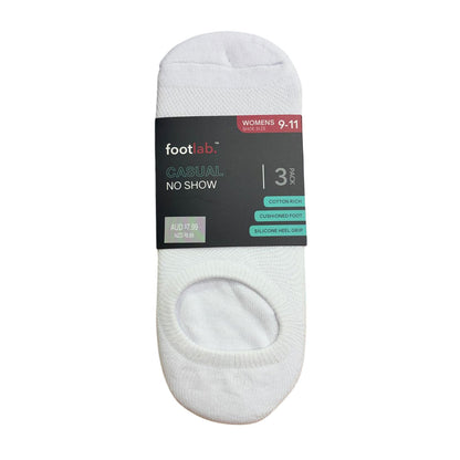 Footlab White Casual No Show Socks Womens Size 9-11 3pk