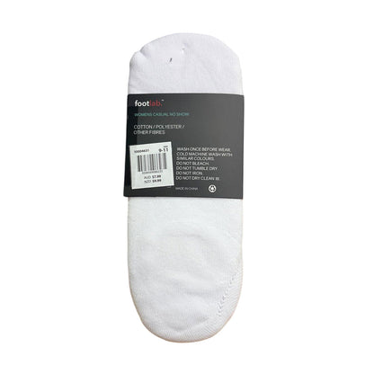 Footlab White Casual No Show Socks Womens Size 9-11 3pk