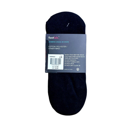 Footlab Black Casual No Show Socks Womens Size 5-8 3pk