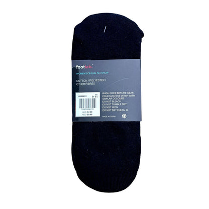 Footlab Black Casual No Show Socks Womens Size 9-11 3pk