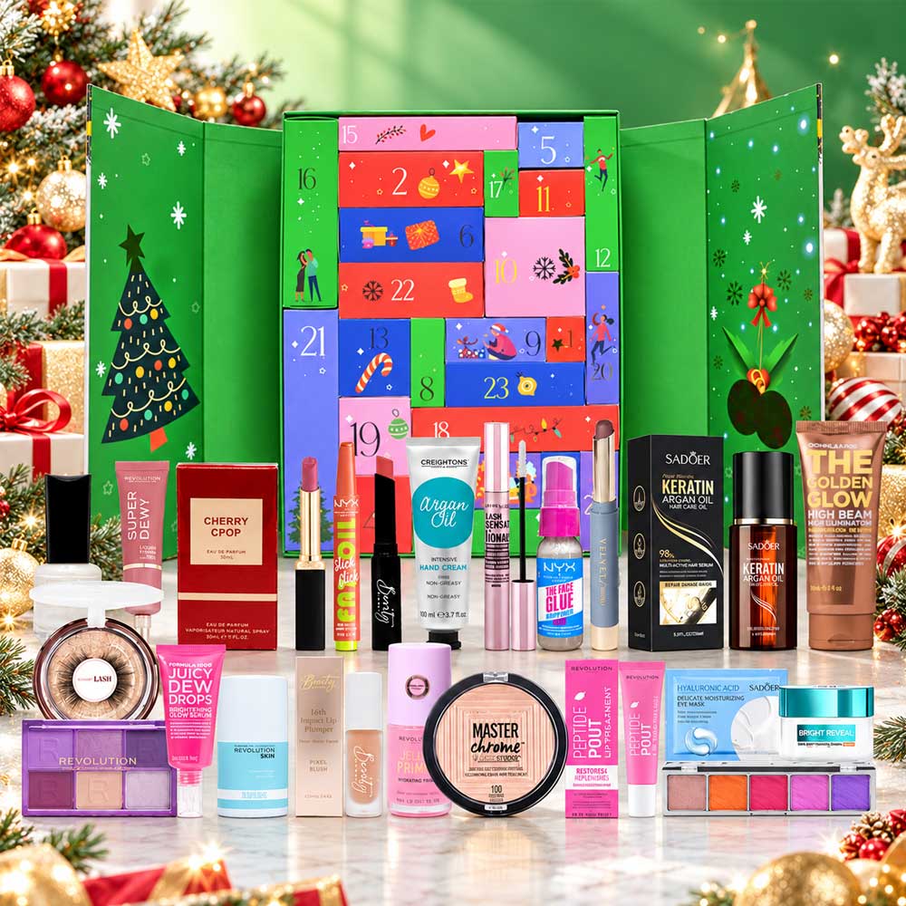 Beauty products inside the Cosmetic Capital Luxury Beauty Advent Calendar 2026 V2