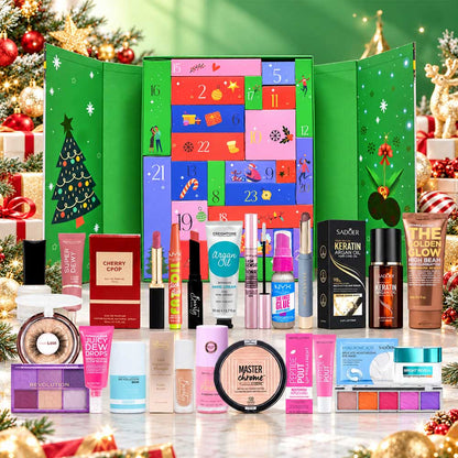 Beauty products inside the Cosmetic Capital Luxury Beauty Advent Calendar 2026 V2