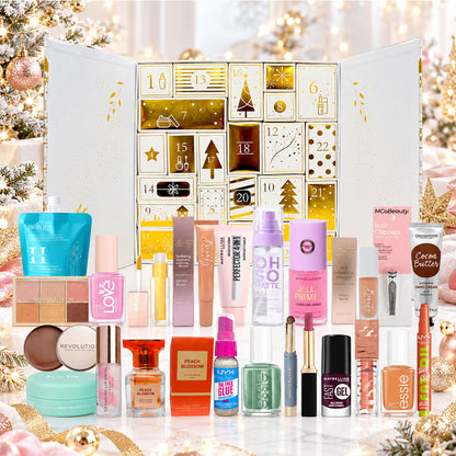 Beauty products inside the Cosmetic Capital 24 Days of Fun Beauty Advent Calendar 2026 V2