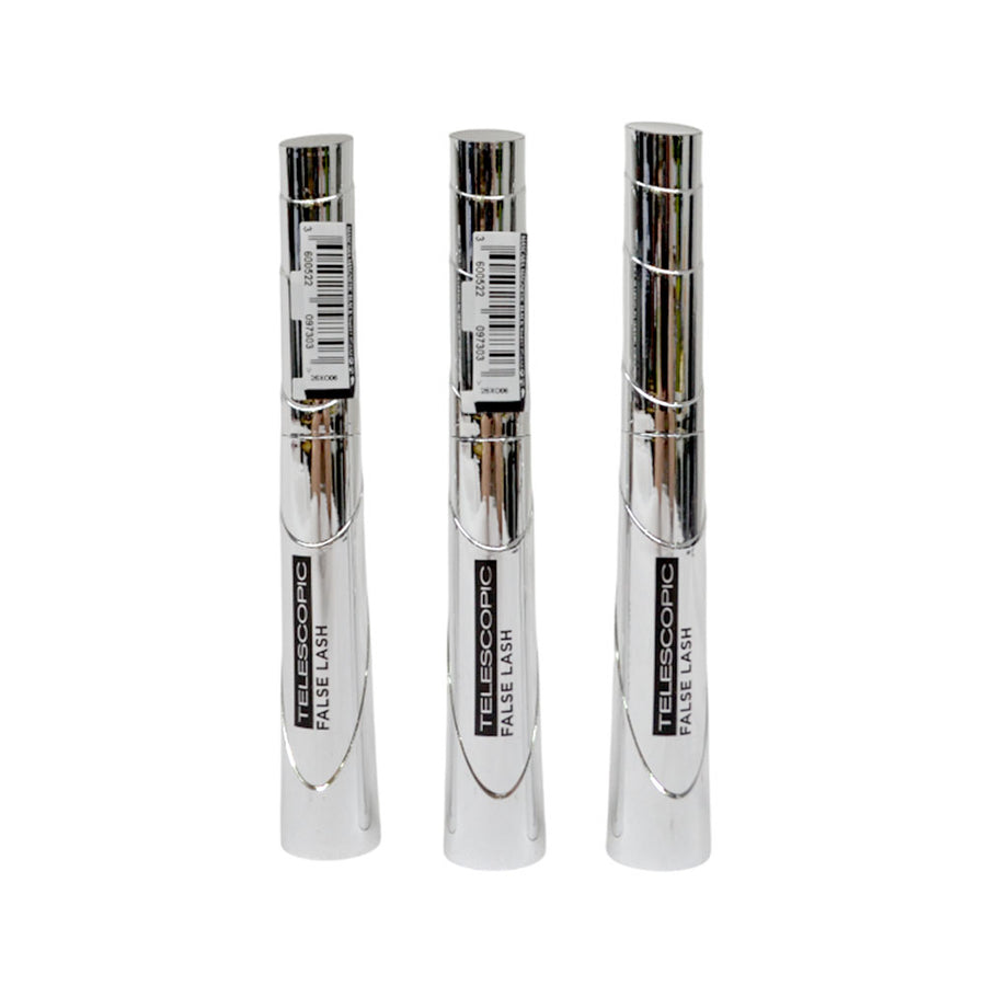 3x L'Oreal False Lash Telescopic Mascara Magnetic Black 9ml