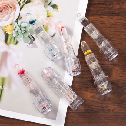 Yabaolian Jelly Real Flowers Color Changing Crystal Lip Balm Neon Yellow