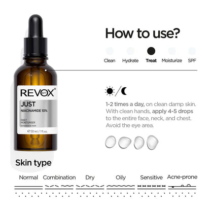 Revox Just Niacinamide 10% Daily Moisturiser 30ml