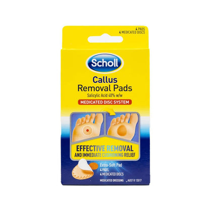 Scholl Callus Removal Pads Medicated Disc System 4pk