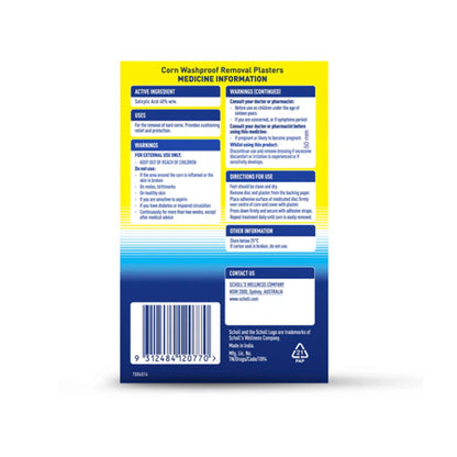 Scholl Corn Removal Plasters Washproof Medicated Disc System 8pk