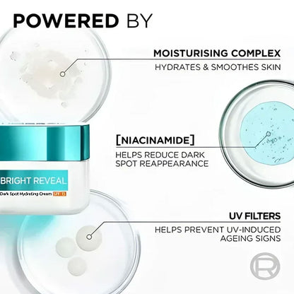 3x L'Oreal Bright Reveal Dark Spot Hydrating Cream SPF15 50ml