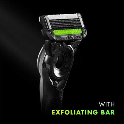 Gillette Labs 5 Blades Razor With Exfoliating Bar Includes Mangnetic Stand, Handle & 4 Cartridges