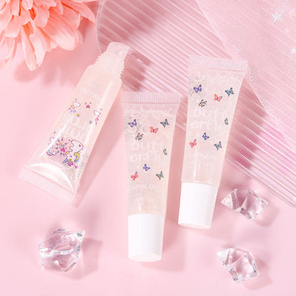 Yabaolian Transparent Lip Gloss Butterfly